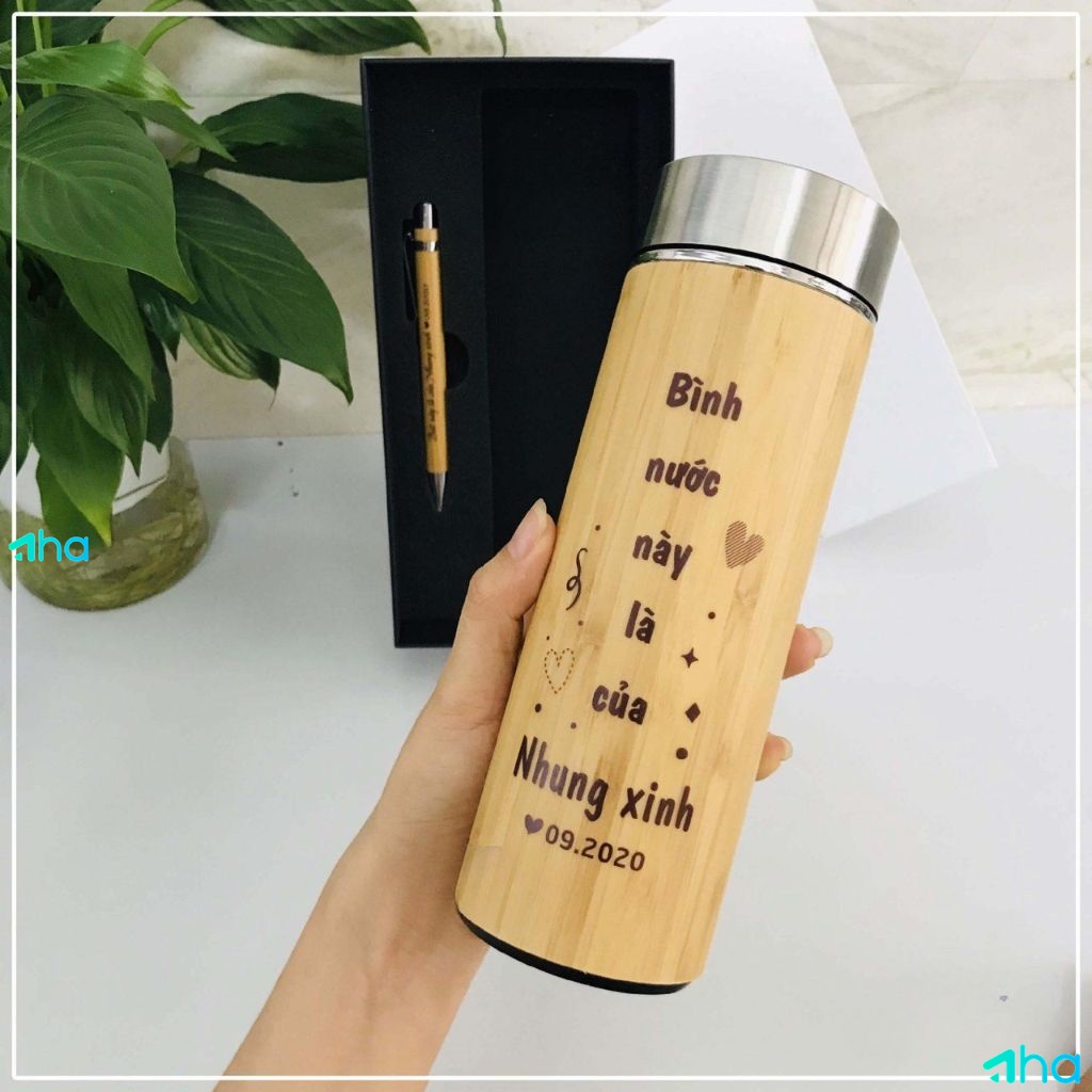 Bình giữ nhiệt khắc logo theo yêu cầu AHA-01