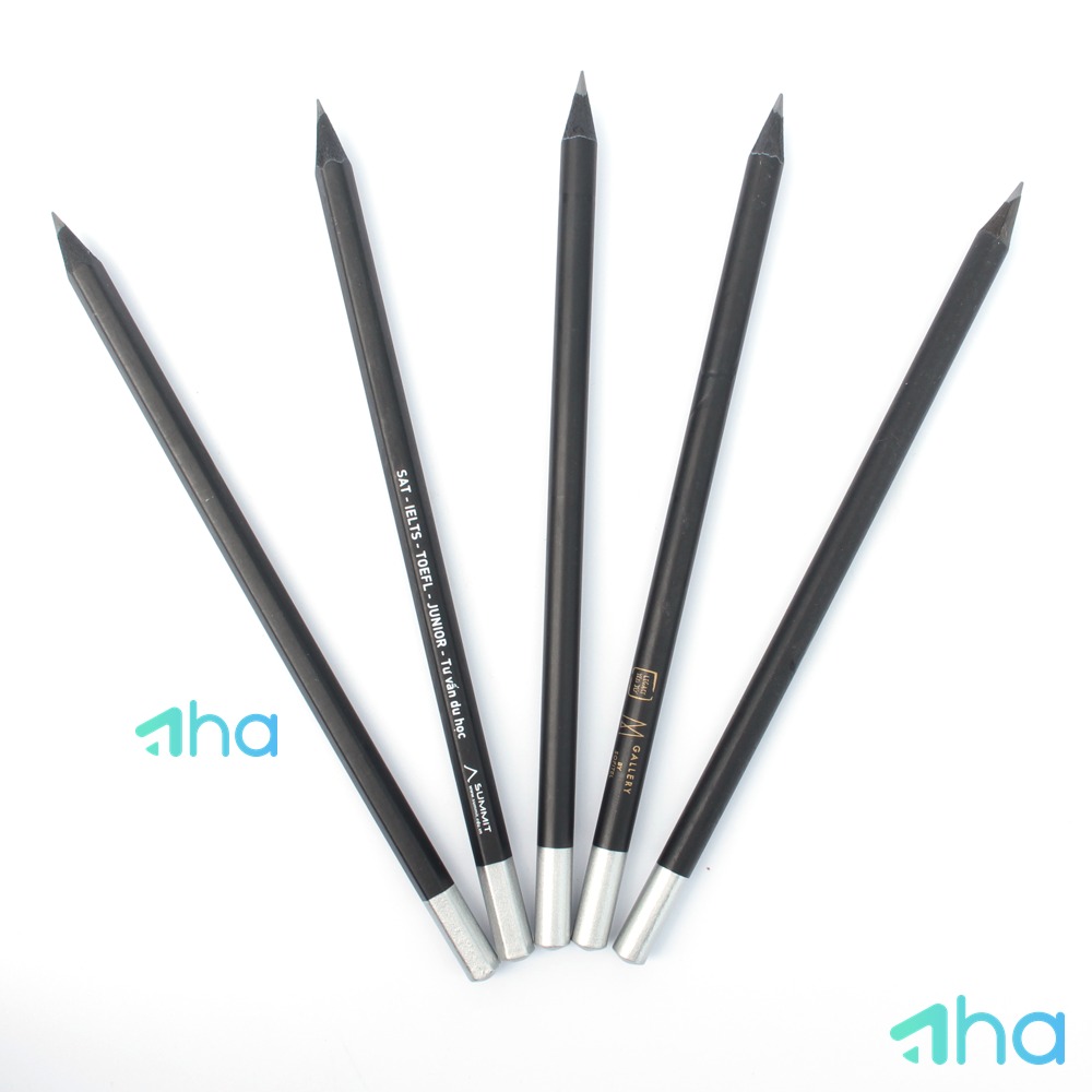 In bút chì theo yêu cầu 2B lục giác 1967 Đen phối vàng gold