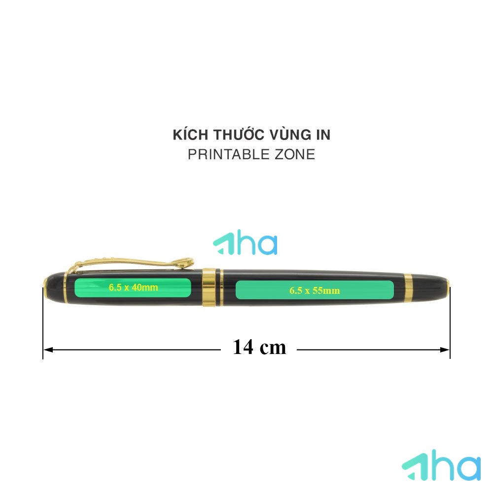 In bút quảng cáo AHA-302BK Đen phối bạc