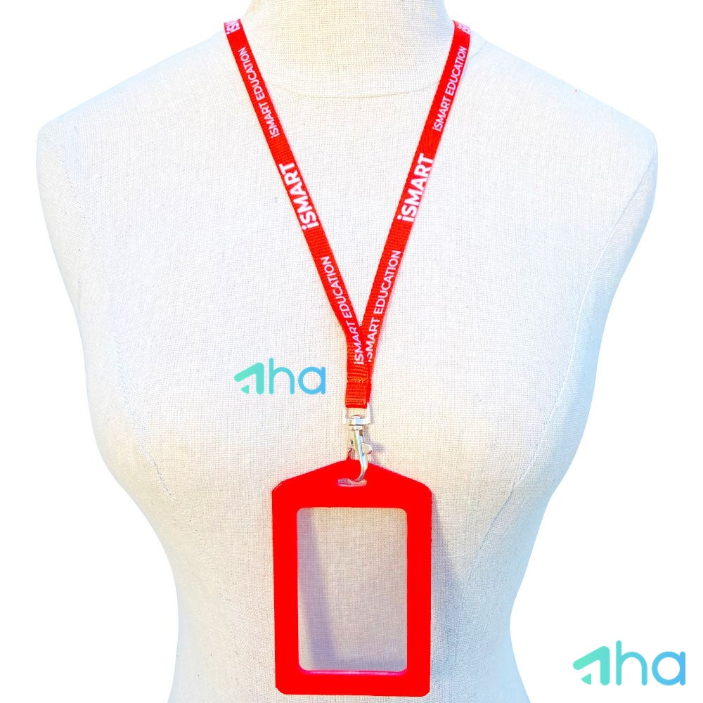 In logo dây đeo thẻ nhân viên giá rẻ AHA-P10