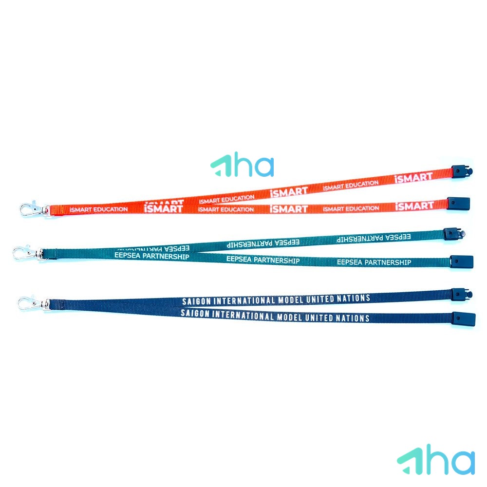 In logo dây đeo thẻ nhân viên giá rẻ AHA-P10